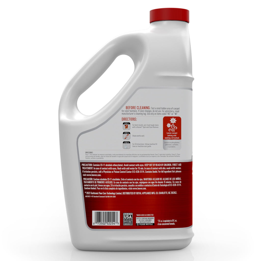 Hoover Renewal Carpet Cleaner Solution, 128 oz., Fresh Meadows Scent, Everyday Carpet Shampoo Solution, Removes Dirt and Grime from Carpet and Upholstery, Pair with Hoover Carpet Cleaner Machine