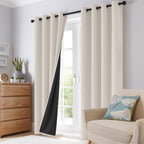 SimpleHome Cream 100% Blackout Curtains Room Darkening Living Room 84 Inch
