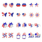 MALOYANVE 12 Pairs 4th of July Stud Earrings for Women Dainty Red Blue Star American Flag Butterfly USA Patriotic Studs Independence Memorial Day Earrings Party Favor Decor Accessory Jewelry Gifts (12 Pairs 4th of July Earrings)