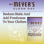 MRS. MEYER'S CLEAN DAY Dryer Sheets, Fabric Softener, Reduces Static, Infused with Essential Oils, Compassion Flower, 80 Count (Pack of 3)