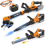 3-IN-1 Kids Garden Tools with Lights and Sounds, Weed Wacker Toy, Leaf Blower Toy, and Hedge Trimmer, Yard Tools Outdoor toys for Boys Pretend Role Play, Christmas Birthday Gifts for Kids 3,4,5,6,7,8+