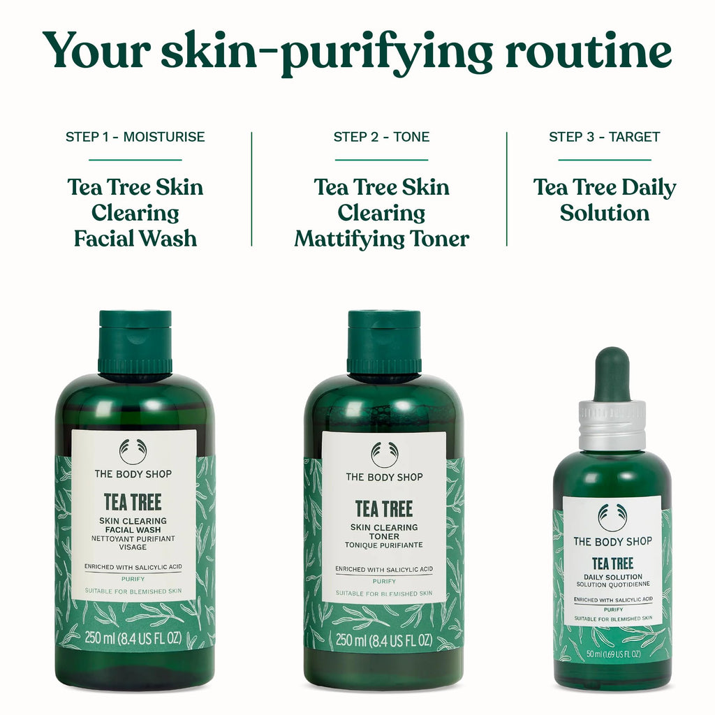 The Body Shop Tea Tree Skin Clearing Mattifying Toner – Purifying Vegan Facial Toner for Oily, Blemished Skin – 8.4 oz