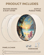 WOODBESTS Acrylic Jigsaw Puzzle Suncatcher 83 Pieces-Beach Vacation, DIY Acrylic Puzzle Sun Catcher, Window&Garden Decor, Unique Gifts for Mom, Women,Wife, Sisters, Aunt, Besties 7.4in