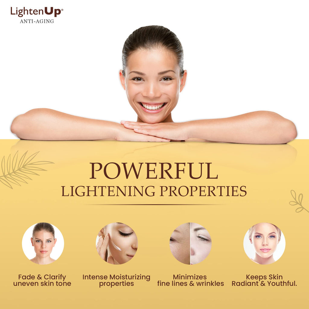 OMIC Lighten-Up Anti-Aging, Skin Brightening Cream - 4.4 fl oz / 100 ml - with Argan Oil and Shea Butter