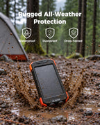 BLAVOR Solar Power Bank 10,000mAh Portable Wireless Charger for Cell Phones