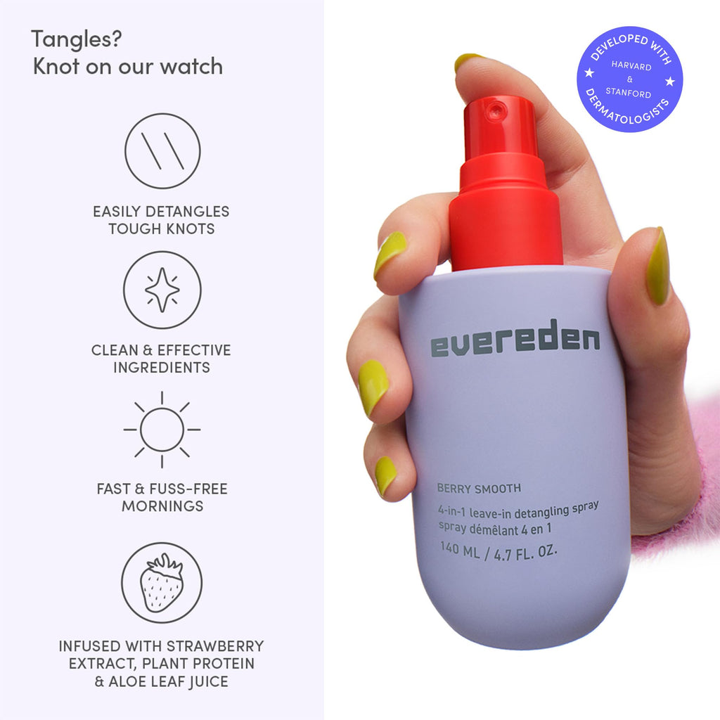 Evereden Kids 4-in-1 Detangler Spray, Silicone-Free, EWG Verified, Vegan
