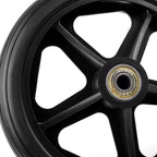 Royitay 2 Pack 6 Inch Rubber Wheelchair Wheels Replacement for Walkers, Rollators, Wheelchairs,Durable Anti-Slip ABS Wheel Hub- Universal Aid Wheels for Adults, Seniors, Black