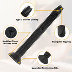 1/4-20 x 2-1/2" Flat Head Thread Cutting Self Drilling Deck Screws, Type 7, Star Drive T-30, Steel Floorboard Thread Cutting Screws for Wood & Metal-300 Pack