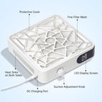 CHRISTINE SHELLY Nail Dust Collector, Powerful Vacuum Fan Vent Dust Collector Extractor Dust Suction Machine for Acrylic Nails Polishing, Nail Salon&Home, White