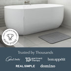 Dorai Home Bath Stone – Luxury Quick-Drying Stone Bath Mat, Non-Slip Surface, Rubberized Bottom Pad, Rain Slate