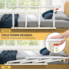 FAYITING Bed Rails for Elderly Adults Safety, Folding Bed Assist Rails for Seniors, Bed Handle Bedside Assist Guard Rails for Adults, Fall Prevention Safety with Collapsible Bedrails, 37x20