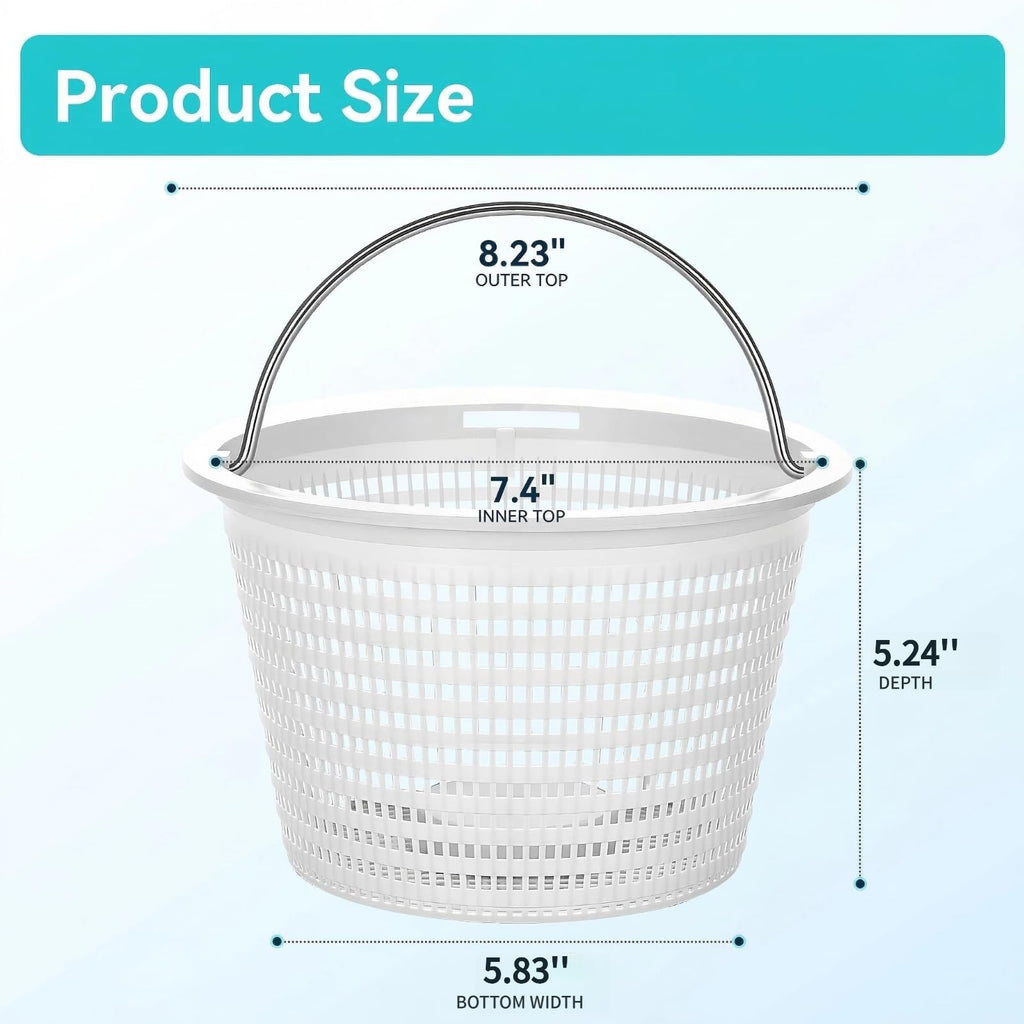 Monitok 2-Pack Weighted Pool Skimmer Basket for Inground Pools, Heavy Duty Filter Basket with 316 Stainless Steel Handle, Replacement for Hayward SP1070/SP1070E & Pentair U-3