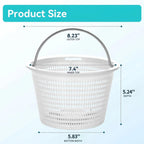 Monitok 2-Pack Weighted Pool Skimmer Basket for Inground Pools, Heavy Duty Filter Basket with 316 Stainless Steel Handle, Replacement for Hayward SP1070/SP1070E & Pentair U-3
