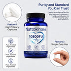 Nattokinase 10800 Fu, Ultimate Nattokinase 10800 Fu, Organic Nattokinase Supplement 10800 Fu, Vegan Capsules Gluten-Free, Supports Daily Health, 2 Capsules Daily, 60 Capsules