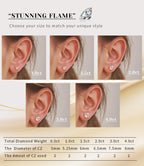"STUNNING FLAME" 18K Yellow Gold Plated Sterling Silver Cubic-Zirconia Stud CZ Earrings | 2ct