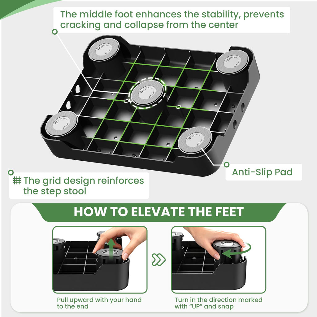 SOYO Mobility One Step Stool, Heavy Duty Indoor Outdoor Non-Slip Small Step Platform Assistive Device for Adult Elderly, Standing Support and Step Riser for Car, Bed, Door, Stair, Bathroom, Black-Gray