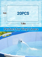 Aulock 20pcs Self-Adhesive Underwater Pool Liner Repair Patch - 4in x 7.8in Clear PVC Vinyl Patch Kit for In-Ground or Above Ground Pools Inflatable Swimming Pools