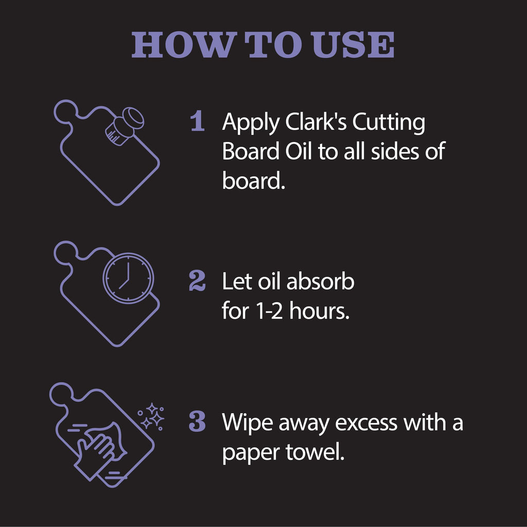 CLARK’S Cutting Board Oil and Wax Kit - Set includes Food Grade Mineral Oil (12oz), Finishing Wood Wax (6oz), Applicator Sponge & Buffing Pad, Enriched with Food Safe Lavender and Rosemary Extract