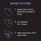 CLARK’S Cutting Board Oil and Wax Kit - Set includes Food Grade Mineral Oil (12oz), Finishing Wood Wax (6oz), Applicator Sponge & Buffing Pad, Enriched with Food Safe Lavender and Rosemary Extract