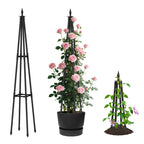 Alisisfores 4 FT Obelisk Trellis for Climbing Plants, Black