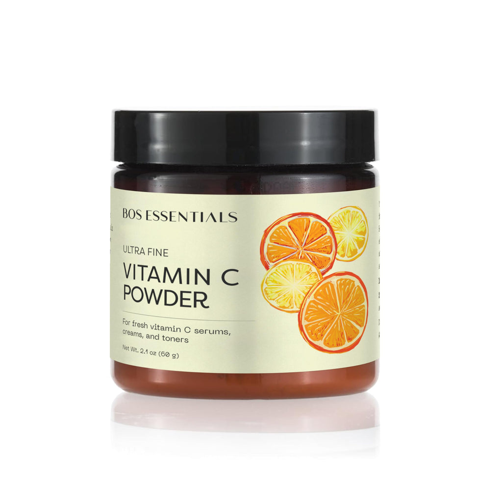 Bos Essentials Ultra Fine Vitamin C Powder, 100% Pure Ascorbic Acid, Non-GMO, Cosmetic-Grade, Dissolves Instantly for DIY Serums, creams, and toners