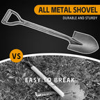 All Metal Shovels for Digging Gardening - 30in Small Shovel Spade with Short D Handle and Steel Blade - Perfect for Camping Planting Overlanding