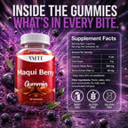 VAITE Maqui Berry Gummies 500mg – Antioxidant-Rich Vegan Supplement, Plant-Based Superfood Chewables for Daily Balance, 60 Easy to Take Servings, Non-GMO, Gluten & Soy Free, for Men & Women