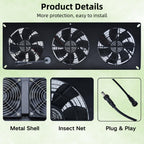 25W Solar Powered Exhaust Fan Kit with 12000mAh Lithium Battery Ideal for Chicken Coops Greenhouses Attics and Sheds 2600RPM 10ft Cord IP67 Waterproof Black