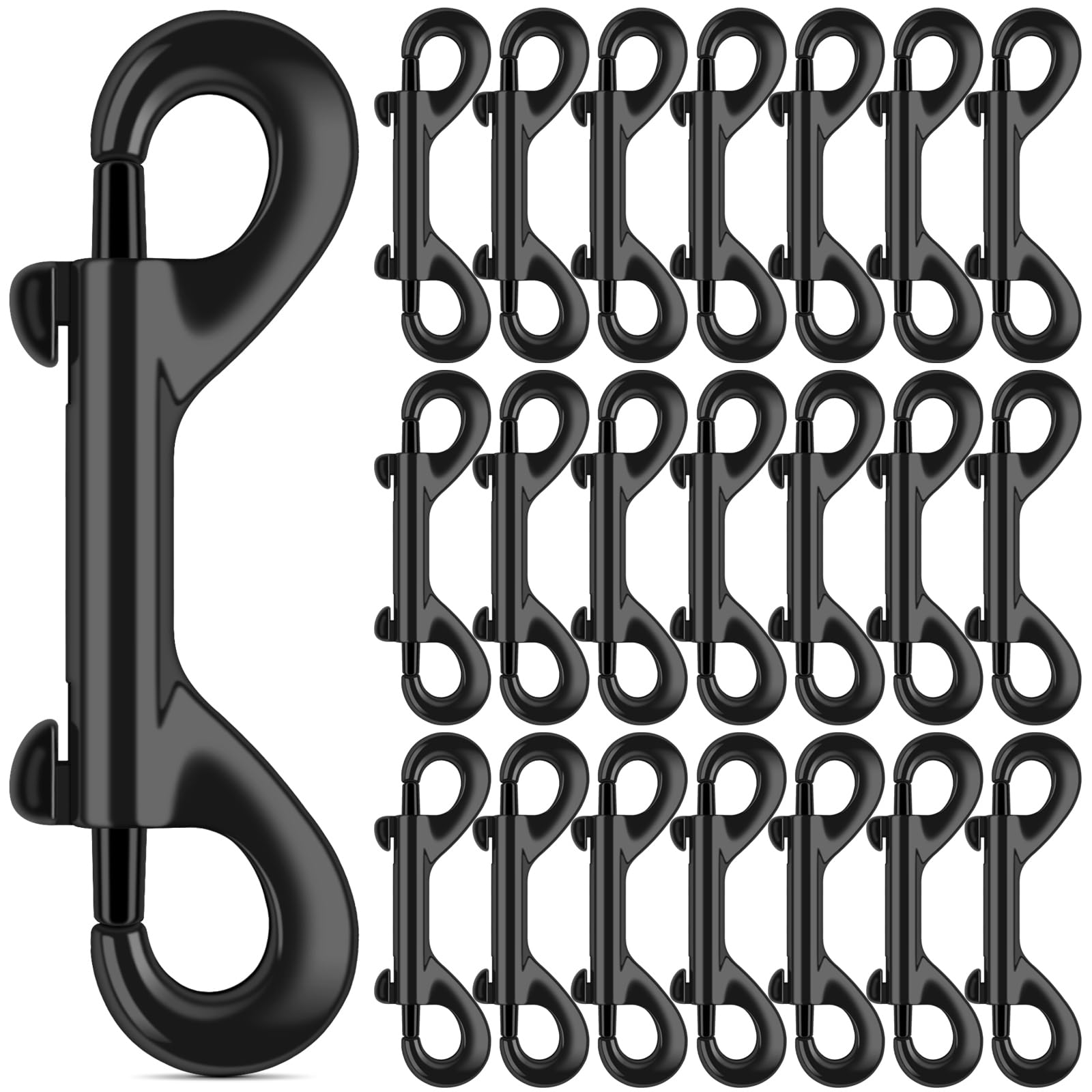 ERKOON 3.5 inch Double Ended Bolt Snaps Hooks 110lbs Load Capacity Zinc Alloy Double Sided Clips Heavy Duty Trigger Snap for Dogs Leashes/Water Bucket/Horse Feed/Hammocks (22 Pack)