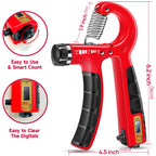 FitBeast Hand Grip Strengthener Workout Kit (5 Pack), 2 Forearm Grip Adjustable Resistance Hand Gripper, Finger Stretcher, Grip Ring & Stress Relief Grip Ball for Athletes, Crimson