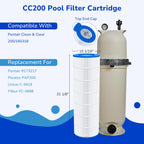 Fil-fresh CC200 Pool Filter Cartridges Compatible with Pentair Clean & Clear 200, Replacement for Pentair R173217, Pleatco PAP200, Unicel C-9419, 200 sq.ft