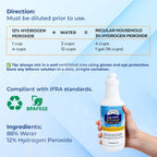 Lucasol Food Grade Hydrogen Peroxide 12% Percent & Funnel Combo - 1 Quart (32 Fl Oz)