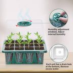 Idealife Seed Starter Tray,Plant Propagation Station with Grow Light,2 Pcs