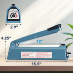METRONIC 12 Inch Impulse Heat Sealer, Manual Bags Sealer