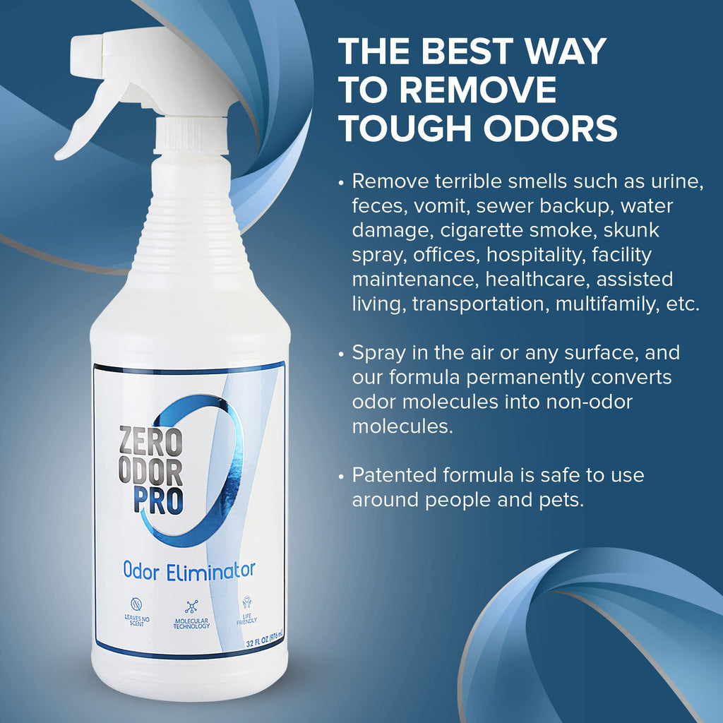 Zero Odor Pro Commercial Strength Odor Eliminator, Room Deodorizer and Air Freshener, Trigger Spray, 32 oz