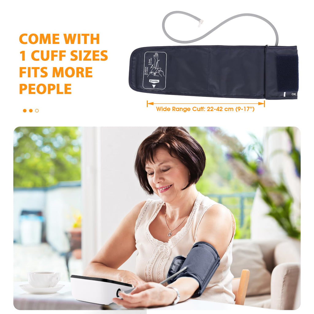Blood Pressure Machine, Automatic Upper Arm Blood Pressure Monitor with 2x199 Readout, 4.5 Inch Backlit Large Screen Adjustable Large Cuff 9 to 17 Inches - Arrhythmia and Home Hypertension Detector