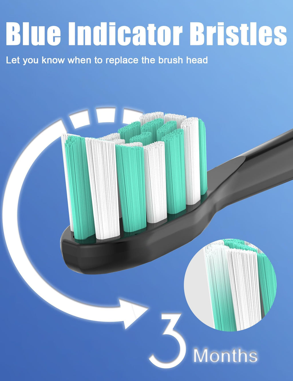 Toothbrush Replacement Brush Heads for Philips Sonicare C1 C2 ProtectiveClean 4100 5100 5300, Electric Sonic Tooth Refill Head Plaque Control, 10 Pack, Black