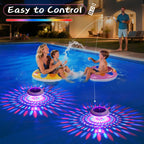 Cootway Floating Pool Lights w/Remote, 6.5 Inch RGB Solar Pool Lights That Float with 9 Dynamic Lighting, IP68 Waterproof Pool Floating Light, Hangable Solar Floating Light for Pools Party Garden(4)