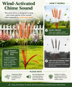 43“ Cattail Wind Chimes Stake Outdoor Decor – Plated Copper Metal Yard Cattail Plant Art Poles for Garden Patio