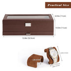 ProCase Watch Box, 6 Slot Watch Display Case with Drawer -Espresso