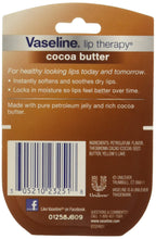 Vaseline Lip Therapy Cocoa Butter, .25 oz (Pack of 10)