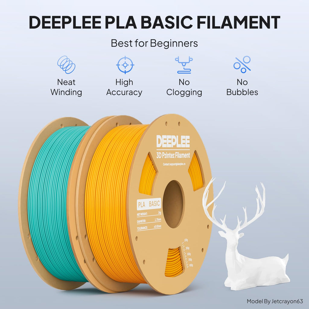 DEEPLEE PLA Basic 1.75mm 3D Printer Filament 4KG Black