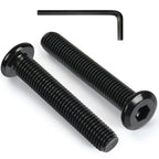 VGBUY M6-1 x 45 mm 30pcs Flat Head Hex Socket Cap Screws Metric M6 Bolts, 304 Stainless Steel 18-8, Black Zinc Plated, Full Thread, with Hex Spanner