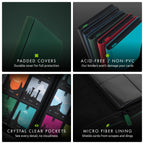 Vault X 12 XL Pocket Trading Card Zip Binder - 624 cards, Premium Exo-Tec Album Material, 26 Side-Loading Pages, Folder for Collectible Card Games, Sports, TCG (Green)