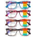 CLASAGA Progressive Multifocus Reading Glasses for Women,Blue Light Blocking Spring Hinge Fashion Pattern Print Computer Readers (pattern design-5, 1.5, x)