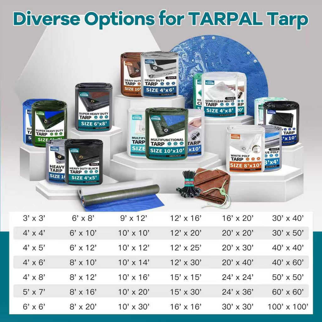 TARPAL 9x12 tarp,Heavy Duty Tarp 14mil Silver Reflective Tarps Waterproof with Grommets and Reinforced Edges UV Protection,Tear Resistant for Firewood,RV,Boat,Roof,Car,Camping