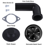 Waste Maid 10-US-WM-048-3B Garbage Disposal Anti-Jam Stainless Steel Food Waste Grinding System, 1/3 HP Compact, Black