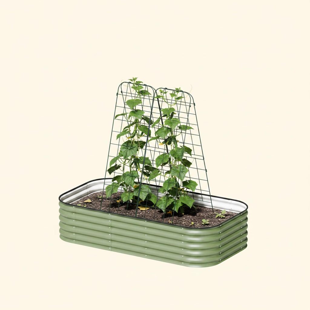 Vego Garden A-Frame Trellis Cucumber Cage for Garden & Pots, Rust-Resistant Tomato Stakes Heavy Gauge Plant Cage Trellis Support for Climbing Vegetables Plants 2 Pack