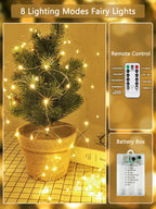 3 PK 78FT 240LED Fairy Lights Battery Operated with Timer Remote Warm White