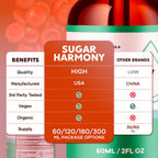 Sugar Harmony Drops, Official SugarHarmony Liquid Drops with All Natural Ingredients, Advanced Formula Support Supplement with Maximum Strength Premium Vitamins for Women and Men (30 Servings)